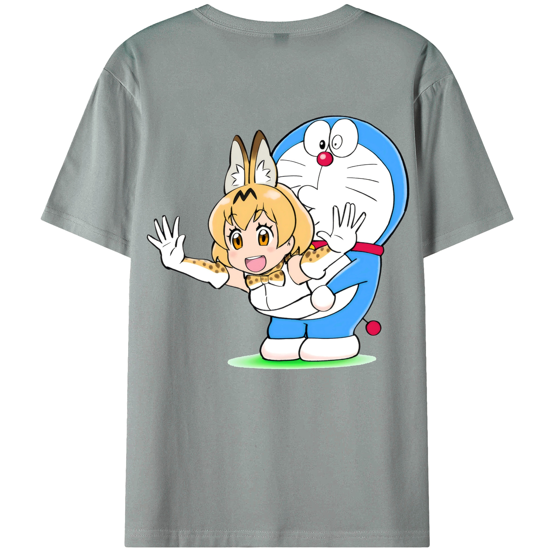 （画像用） ドラえもん Doraemon 綿100％ メンズ半袖Tシャツ（バックプリント） 通気性